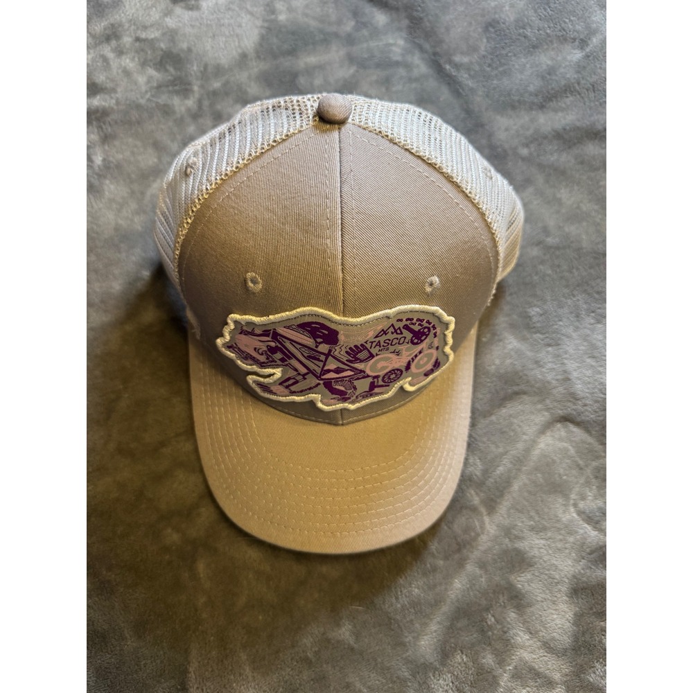 Tasco MTB Bear Graphic Trucker Hat Mens Grey Mesh Snapback Mountain Bike Cap - Picture 9 of 9